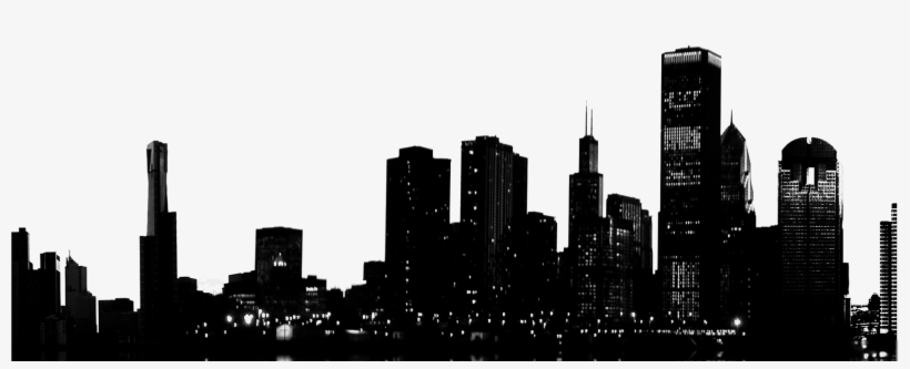 Chicago City Png Svg Royalty Free Download - City Black And White Png, transparent png #186700