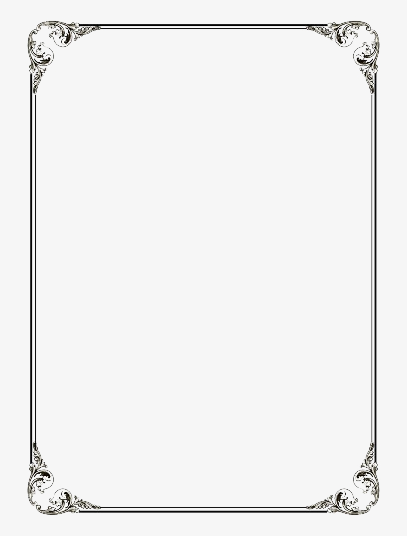 Black Border Frame Png File - Calligraphic Frames And Borders, transparent png #187755