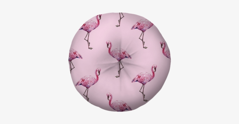 Seamless Watercolor Illustration Of Tropical Pink Flamingo - Watercolor Painting, transparent png #188332