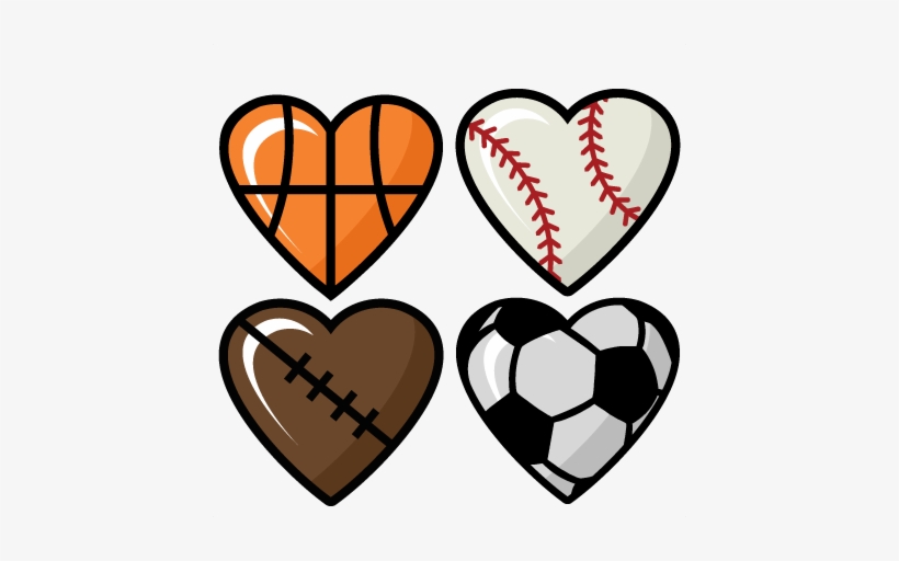 Sports Hearts Set Scrapbook Cut File Cute Clipart Files - Sports Heart Clipart, transparent png #188868