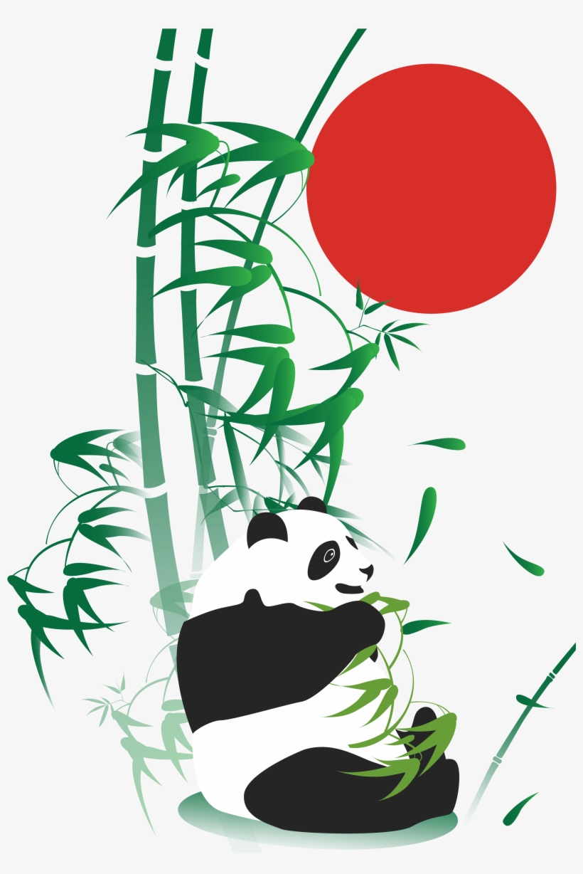Giant Panda Bamboo Drawing Adobe Illustrator - Panda Bamboo Drawing, transparent png #188912