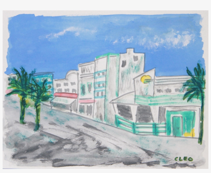 Miami Beach Landscape Art Deco City Painting By Cleo - Painting, transparent png #188918