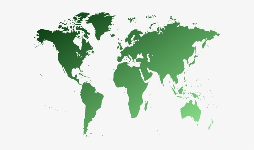 Map Clipart Green World - Non Political World Map, transparent png #189420