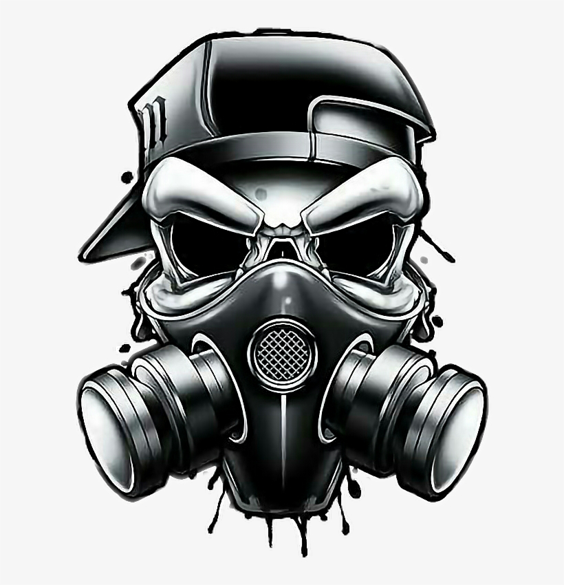 Graffiti Skull Gangster - Skull With Gas Mask Drawing, transparent png #189662