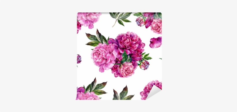 Hand Drawn Pink Peonies Bouquet Seamless Pattern Wall - Blumen Sind Wie Friends.jpg Gepäckanhänger, transparent png #1800023
