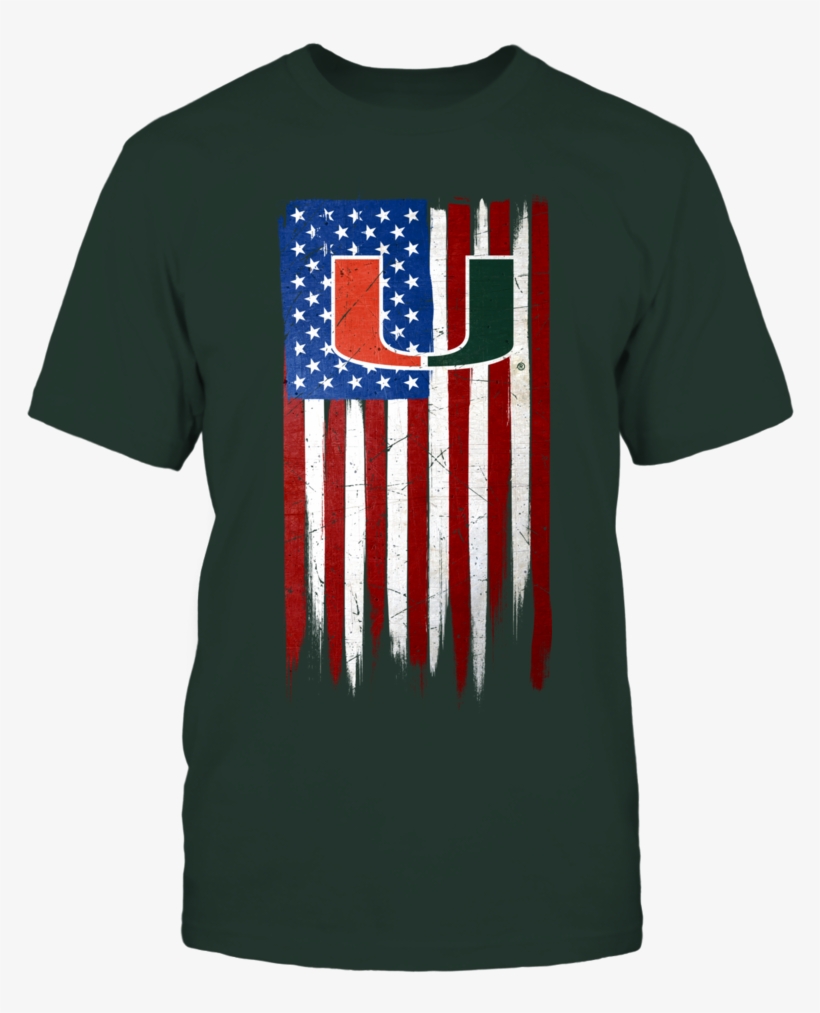 Grunge American Flag Miami Hurricanes T Shirt - Ninja Warrior Shirt, transparent png #1800773