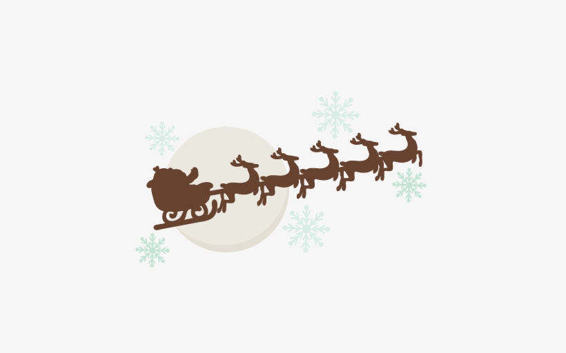 Reindeer Pulling Sleigh Svg Cutting Files Free Svg - Transparent Reindeer And Sleigh, transparent png #1800865