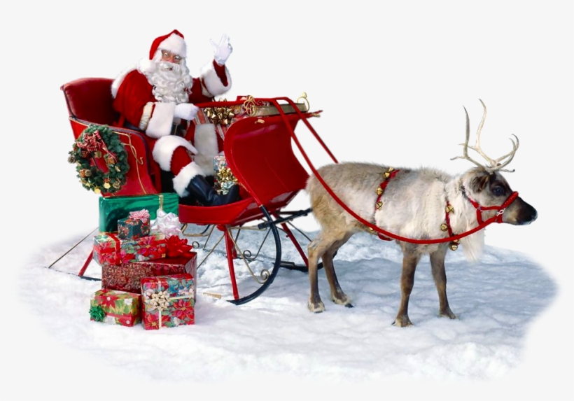 Free Santa Sleigh Silhouette Png - Christmas Santa Images Real, transparent png #1801525
