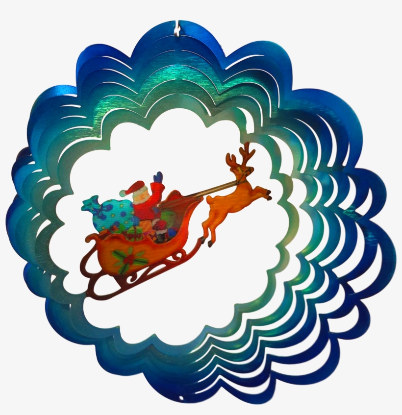 Christmas Santa's Sleigh Holiday Wind Spinner - Christmas Santa's Sleigh, transparent png #1802200