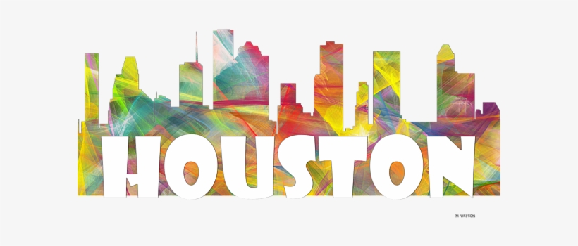 Click And Drag To Re-position The Image, If Desired - Marlene Watson 'houston Texas Skyline Mclr-2' Canvas, transparent png #1802375