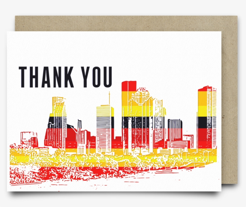 Houston Skyline Thank You Card - Houston, transparent png #1802378