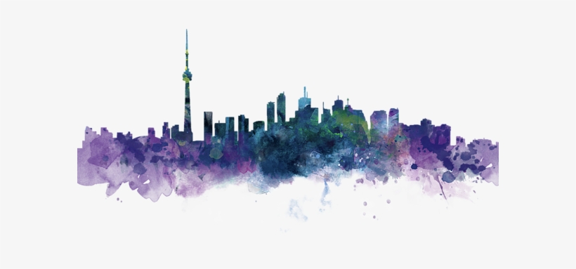 Click And Drag To Re-position The Image, If Desired - Toronto Skyline Watercolor, transparent png #1802537