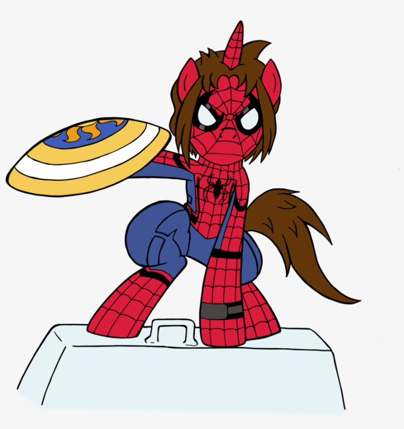 #1127884 - Artist - Edcom02, Artist - Jmkplover, Captain - Spiderman Civil War Pony, transparent png #1803055