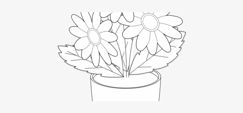 Download Wallpaper - Drawing Vase With Flowers, transparent png #1804514