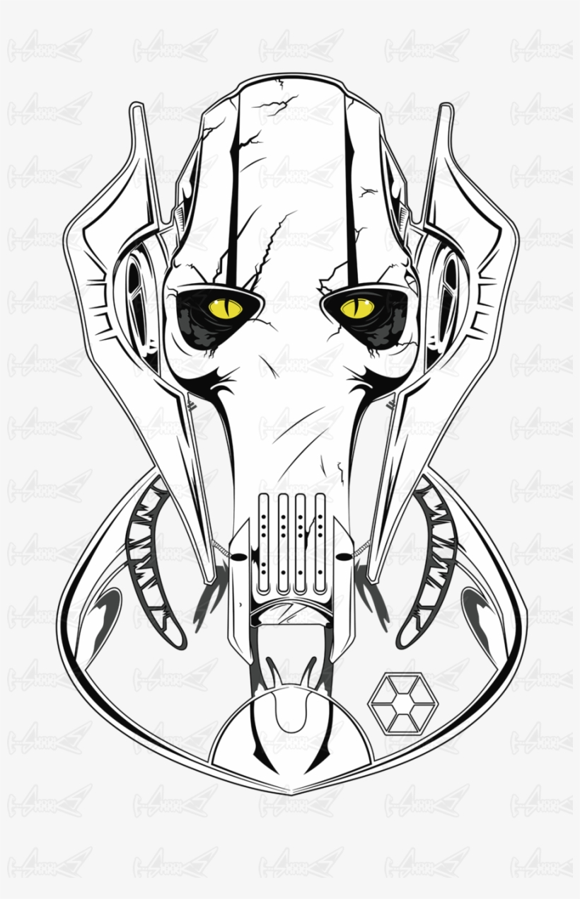 General Grievous - General Grievous Line Drawing, transparent png #1804552