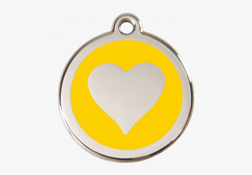 Yellow Heart 38mm Pet Tag By Red Dingo - Red Dingo Heart Cat Id Tag - Yellow, transparent png #1804974