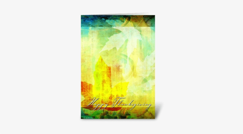 Abstract Leafs Thanksgiving Card Greeting Card - Thanksgiving Leaf Collage- Card, transparent png #1806146