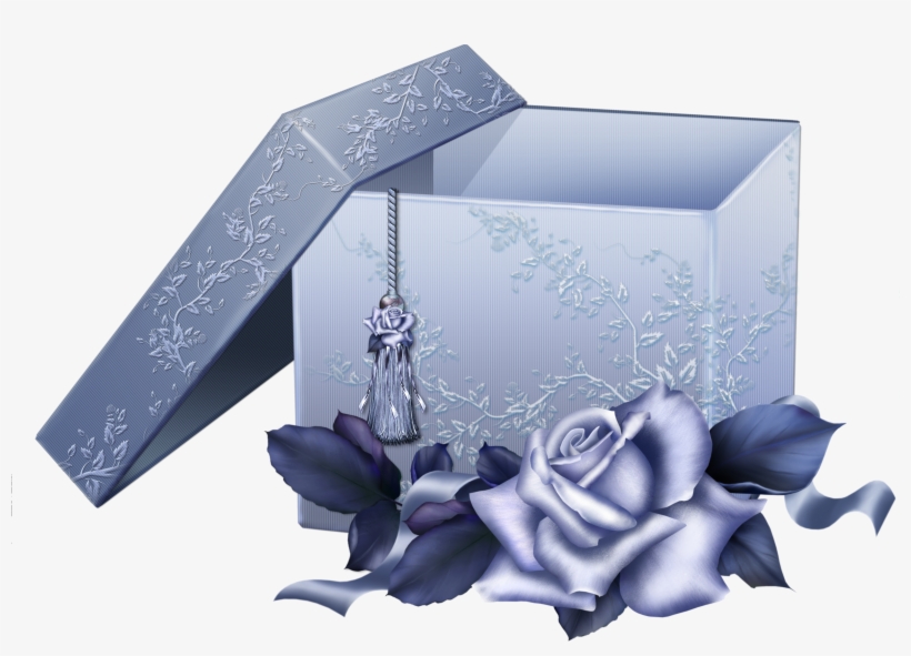 Large Blue Gift Box With Blue Rose - So-03c Xperia Ray 【2個以上 送料無料】ハードケース フラワー So03c A03, transparent png #1807223