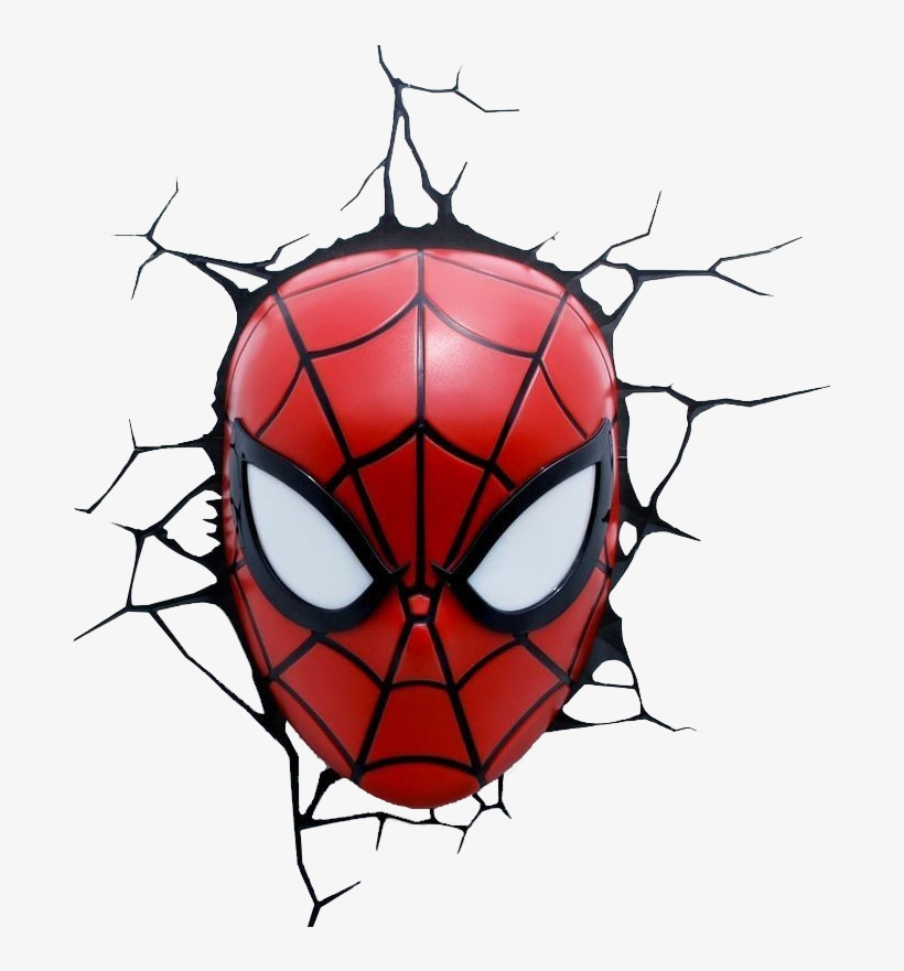 3d Light, Face Light, Spiderman Face, Amazing Spiderman, - Spiderman Head 3d Fx Night Light, transparent png #1807604