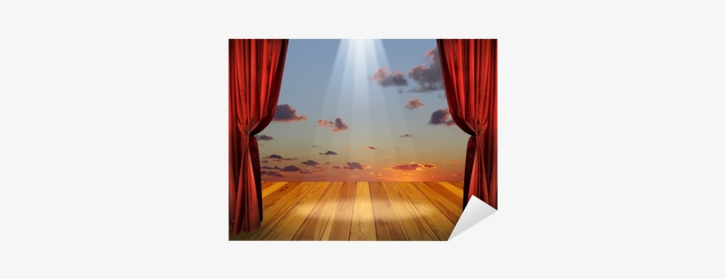 Theater Stage With Red Curtains And Spotlights Sticker - Atelier De Théâtre, transparent png #1808064