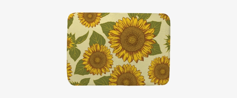 Sunflower Seamless Background Pattern Vector - Sunflower, transparent png #1808160
