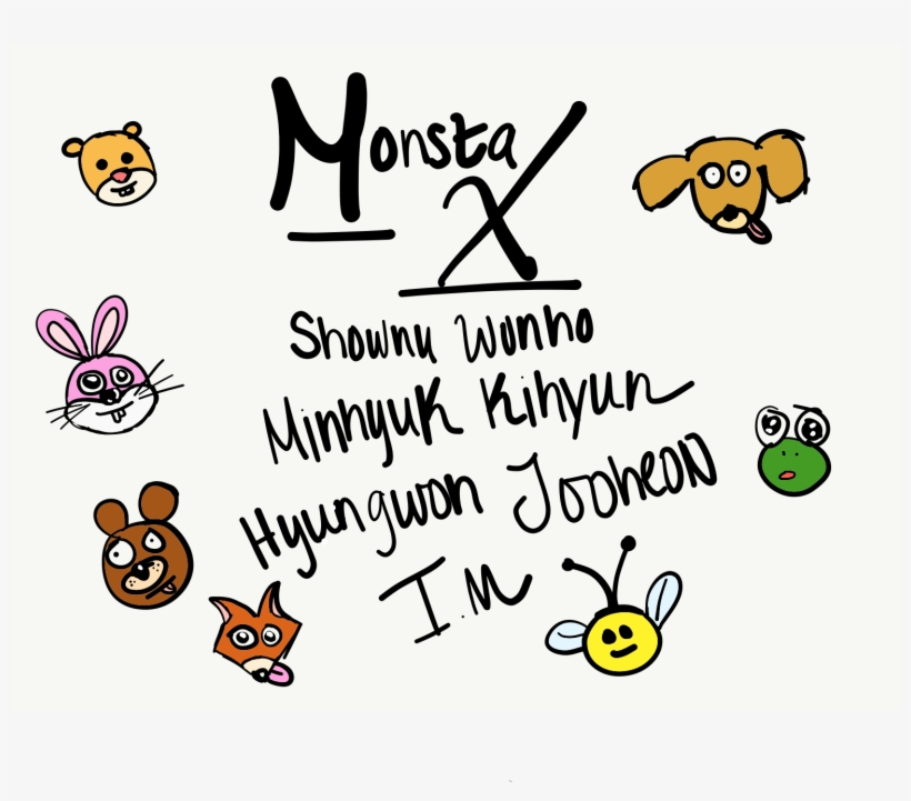 I Drew Monsta X In Their Animal Forms - Drawing, transparent png #1808181