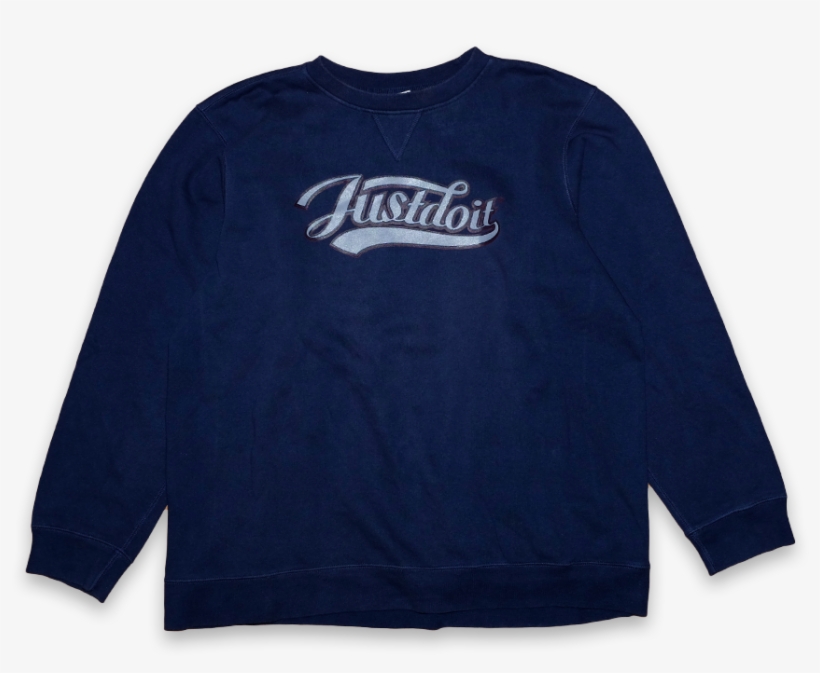 Vintage Nike Just Do It Sweatshirt Navy - Shirt, transparent png #1808289