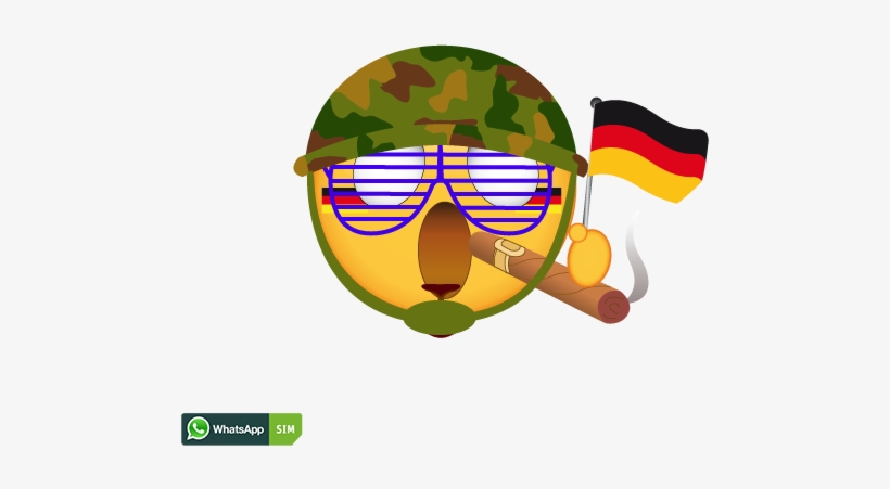 Erschrockenes Emoji Mit Deutschland Flaggen Makeup - Whatsapp, transparent png #1808364