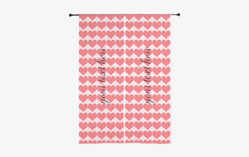 Red Hearts Romantic Love Pattern 84" Sheer Curtains, - Carpet, transparent png #1808640
