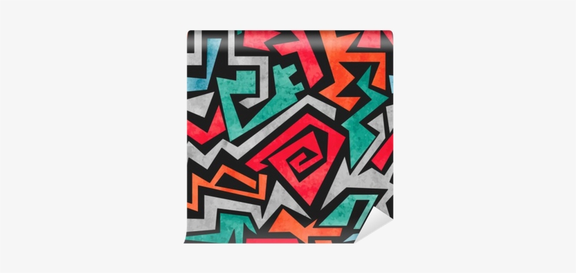 Watercolor Graffiti Seamless Pattern - Colorful Graffiti Vector, transparent png #1809866