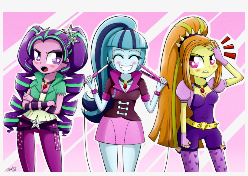 Adagio Dazzle, Alternate Hairstyle, Aria Blaze, Artist - Mlp The Dazzlings Anime, transparent png #1810175