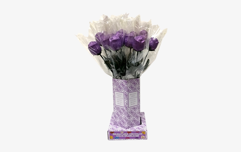 Purple Foiled Belgian Chocolate Color Splash Roses - Belgian Chocolate, transparent png #1811243