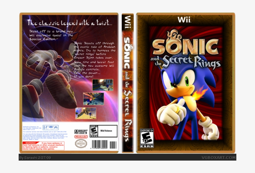 Sonic And The Secret Rings Box Art Cover - Sonic And The Secret Rings, transparent png #1811575