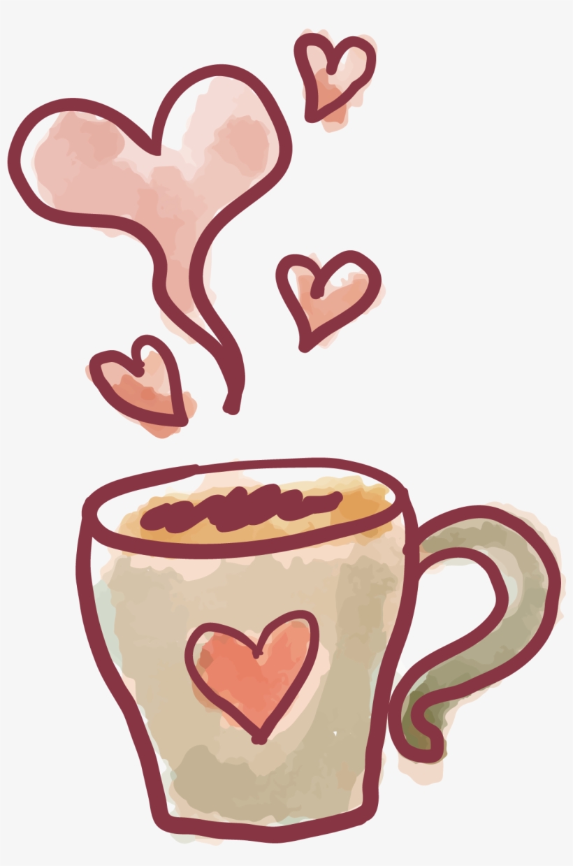 Valentines Day Paper Drawing Heart Love - Amor Imagenes De Cafe, transparent png #1811599