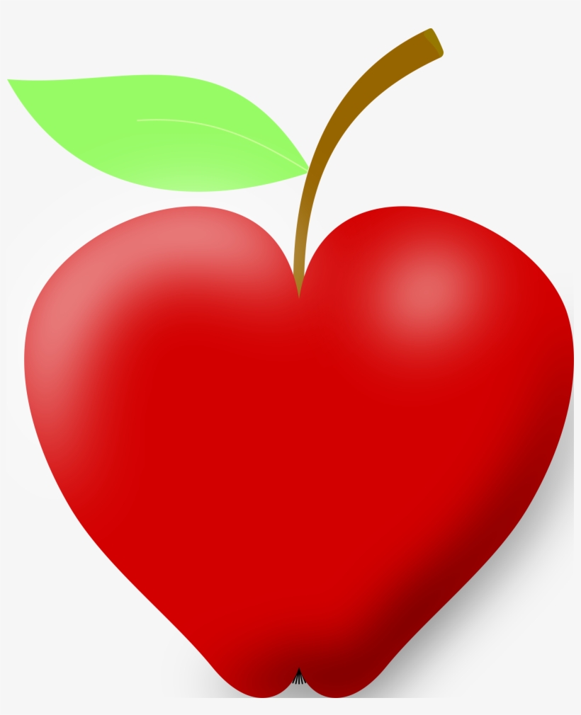 Apple Clipart Heart Jpg Free Library - Heart Shaped Apple Clipart, transparent png #1811760