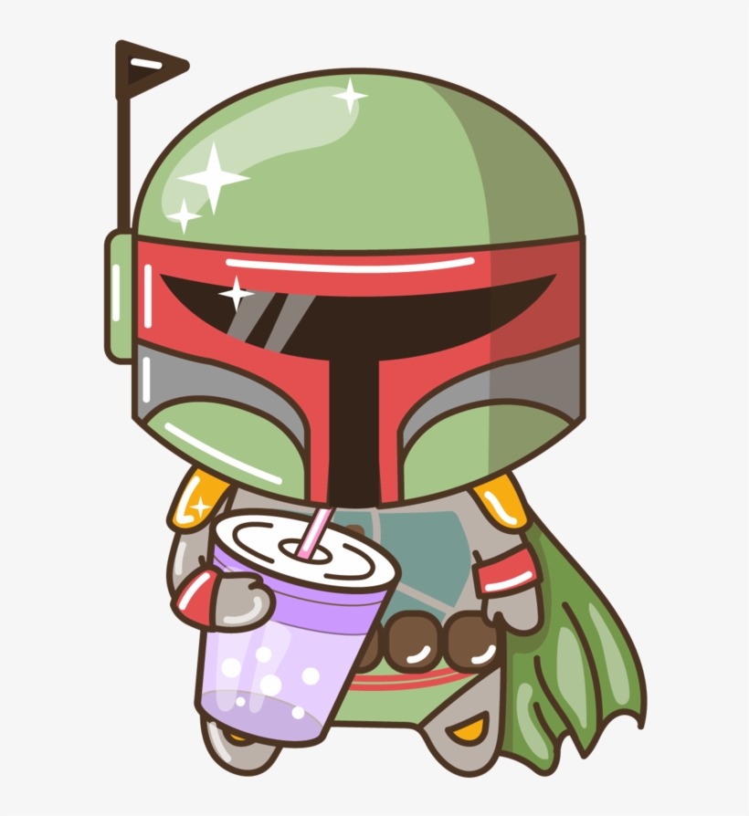 Boba Fett Drinking By Barovlud - Boba Fett Cute, transparent png #1811880