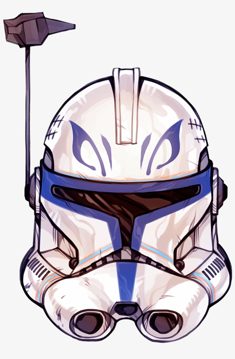 So, I Drew Rex's Helmet And Made Myself A Sticker With - Commander Wolffe Helmet Png, transparent png #1811949