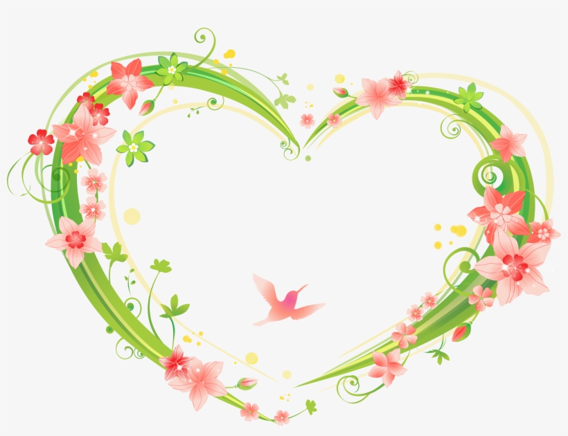 Heart-shaped Flowers Frame 2660*1914 Transprent Png, transparent png #1812001
