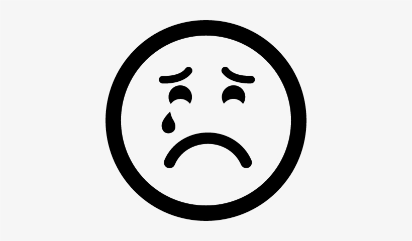 Sad Suffering Crying Emoticon Face Vector - Number 5 In Circle, transparent png #1812604
