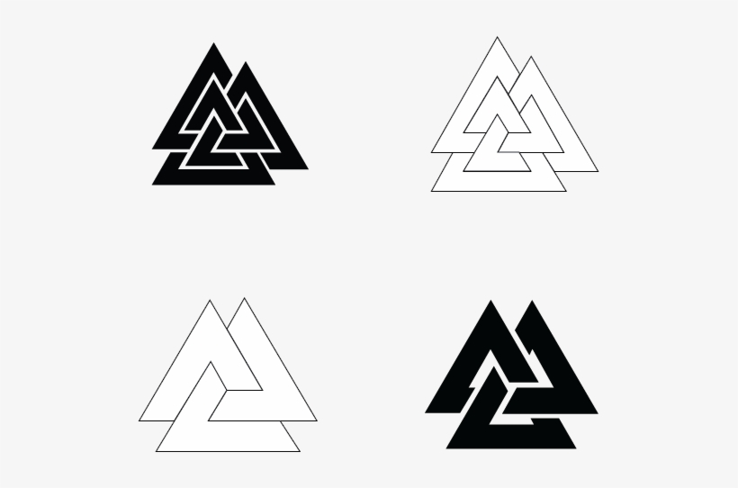 Download Symbol Vector 4 Simple Valknut Designs Free - Fuhrerreich Flag, transparent png #1812659