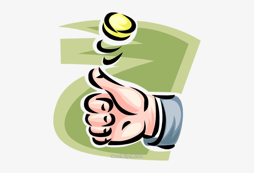 Hand Flipping A Coin Royalty Free Vector Clip Art Illustration Munze Clipart Free Transparent Png Download Pngkey