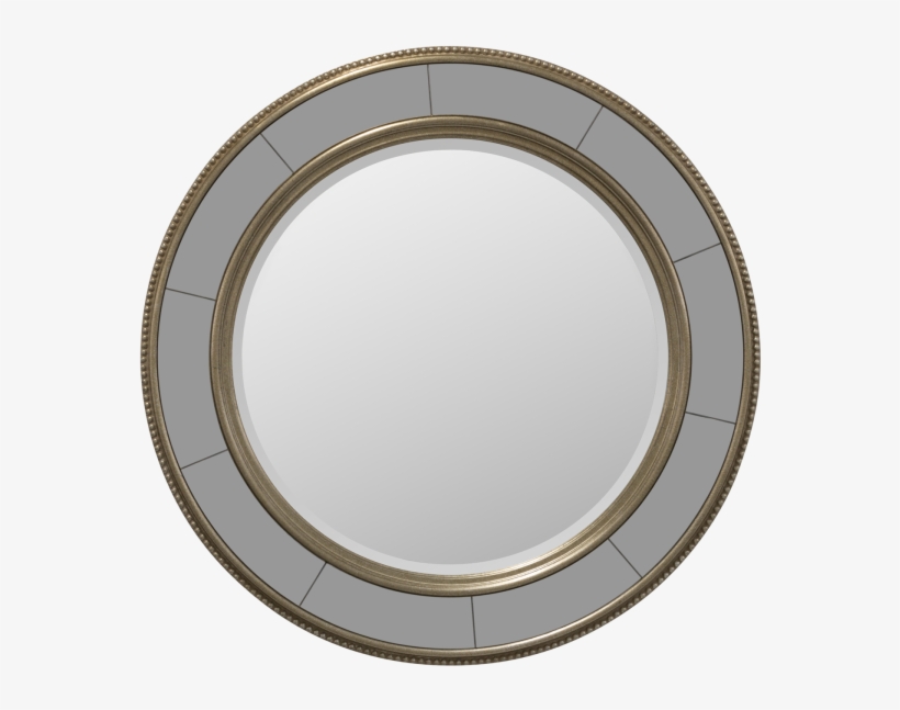Antique Round Bevel Mirror - Transparent Silver Round Plate, transparent png #1813056