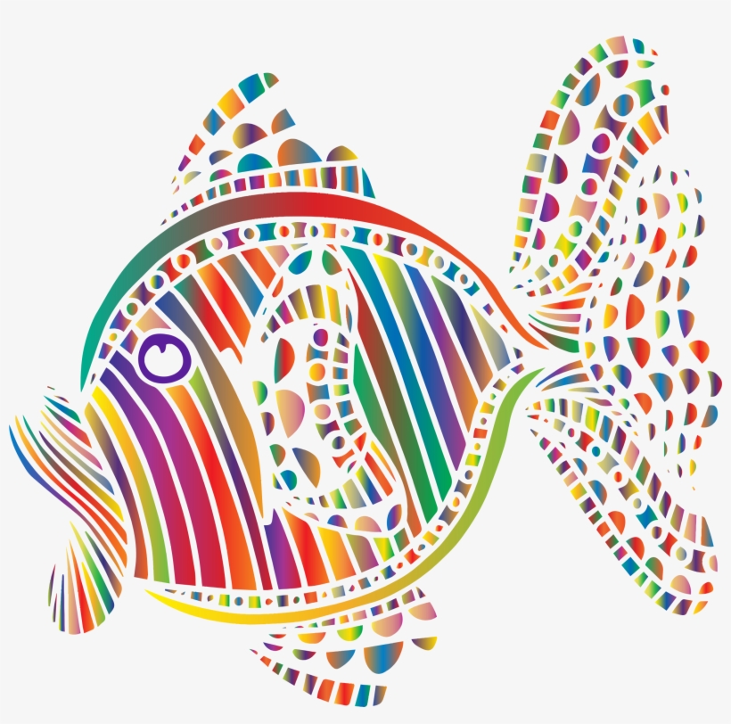 Abstract Colorful Fish 6 Vector Black And White - Clipart Abstract Png, transparent png #1813685