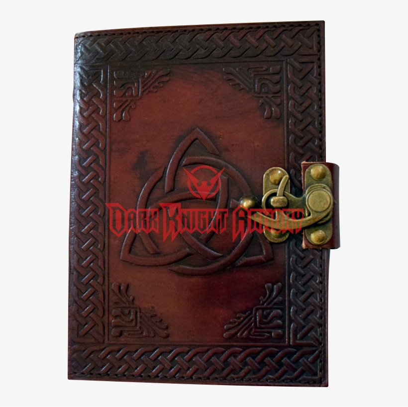 Triquetra Knot Embossed Leather Journal With Lock - Carving, transparent png #1814059