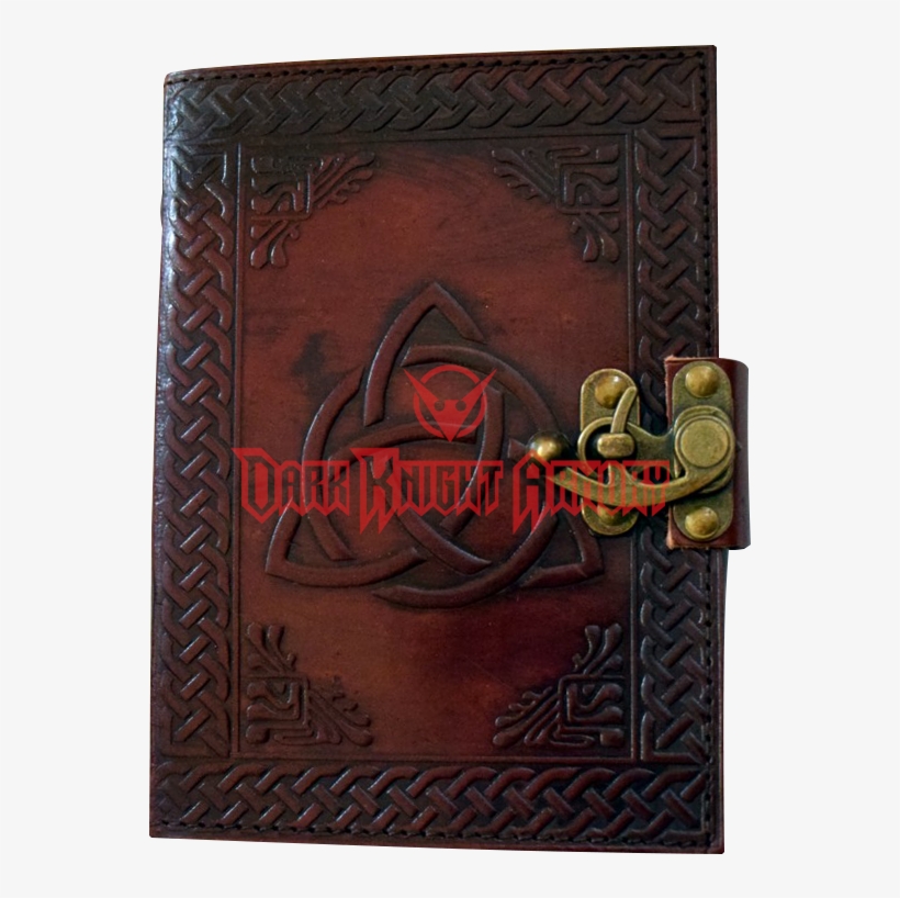 Triquetra Knot Embossed Leather Journal With Lock - Carving, transparent png #1814059