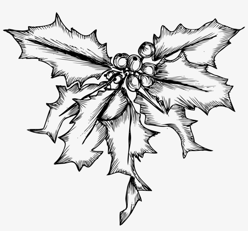 Holly Mistletoe Christmas Illustration - Dibujos De Navidad, transparent png #1814177