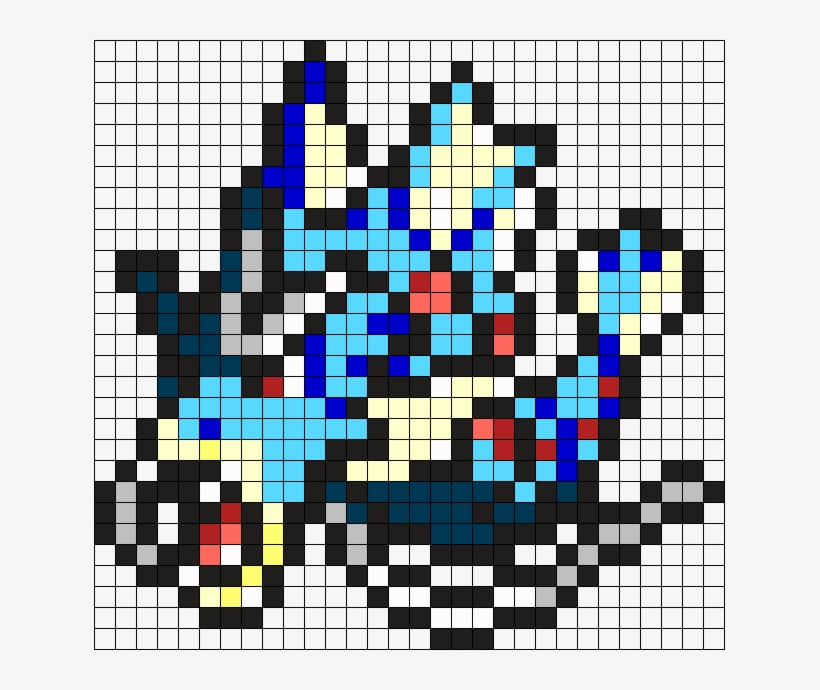 Mega Gyarados Perler Bead Pattern / Bead Sprite - Mega Gyarados Pixel Art, transparent png #1814431