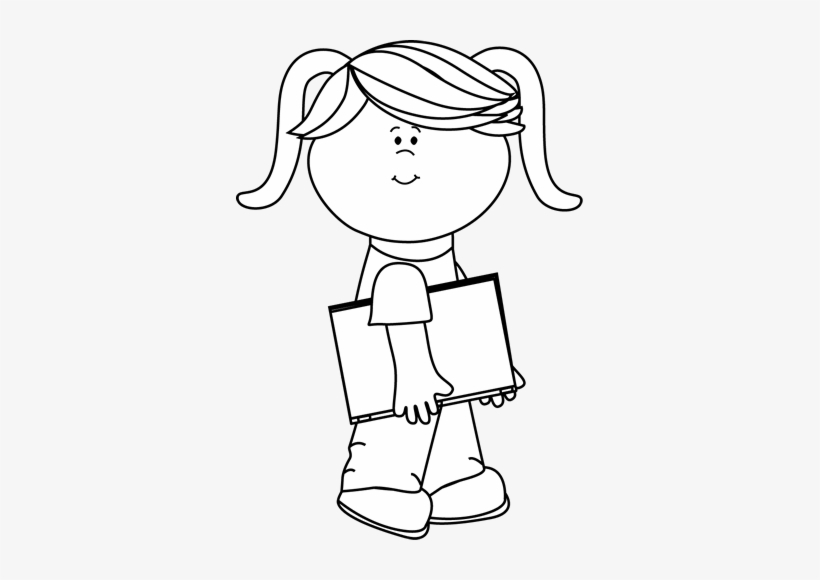 Clip Art Black And White - Girl Clipart Black And White, transparent png #1814971