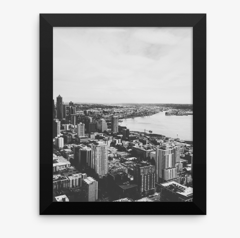 Framed B W Print Of The Seattle Skyline - Seattle, transparent png #1815536