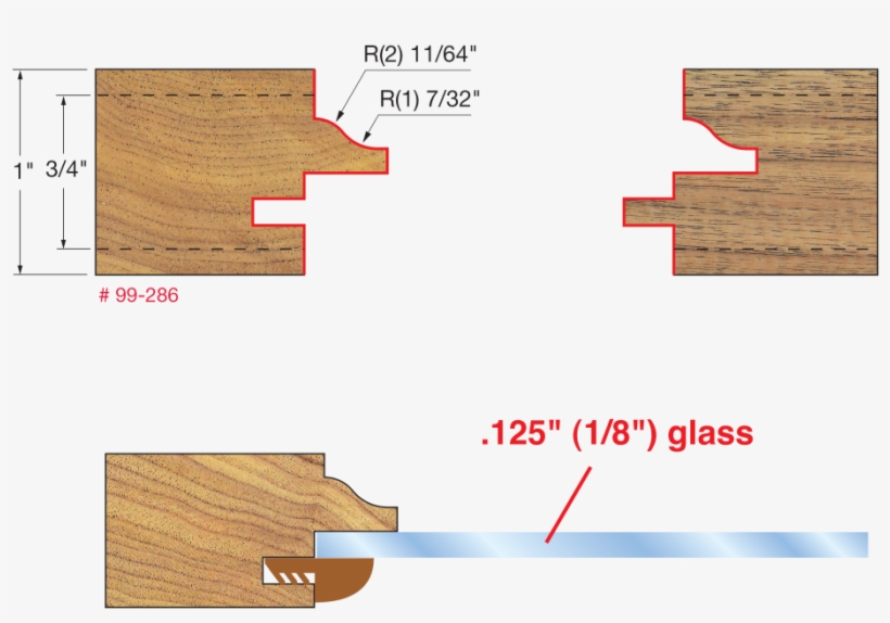 Freud® 99 286 Glass Panel Cabinet Door Router Bit Set - Freud 99-286 2 In. (dia.) Glass Panel Cabinet Door, transparent png #1815699